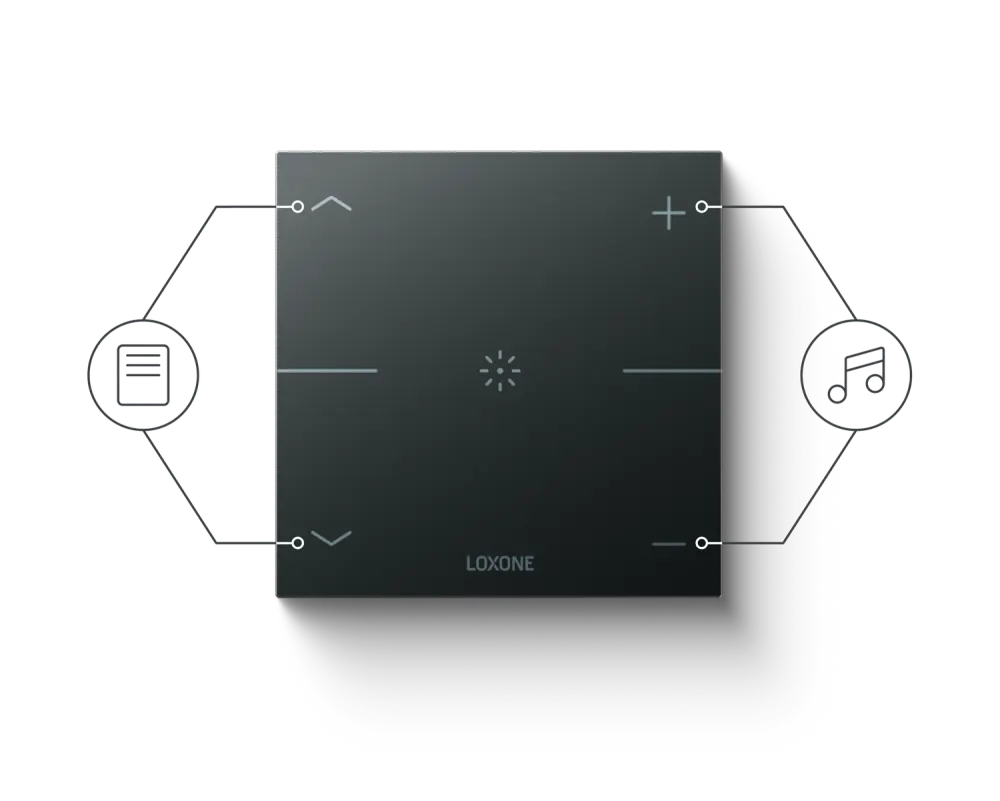 Loxone Touch Pure con i tasti dello standard Loxone